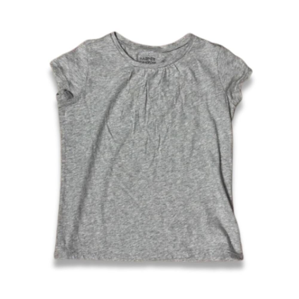 Harper Canyon Basic T-Shirt Cap Sleeve Scoop Neck Pullover Heather Gray 6 NWOT